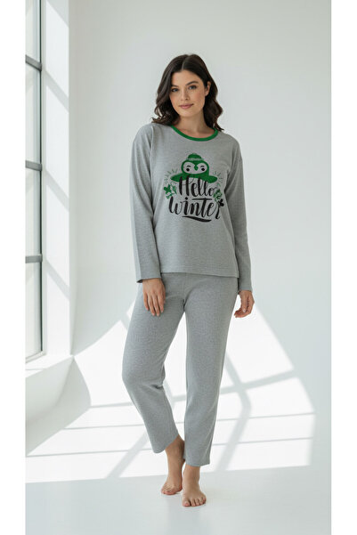 trendlina Set de pijamale duble de iarnă din bumbac