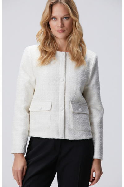 Network Kırık Beyaz Kısa Mont