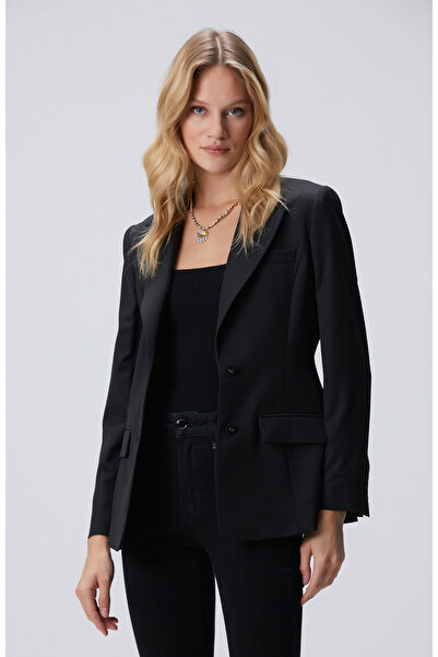 Network Siyah Yün Karışımlı Ceket