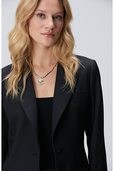 Network Siyah Yün Karışımlı Ceket