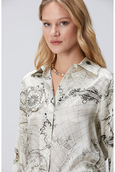 Network Limited Açık Bej İpek Karışımlı Gömlek