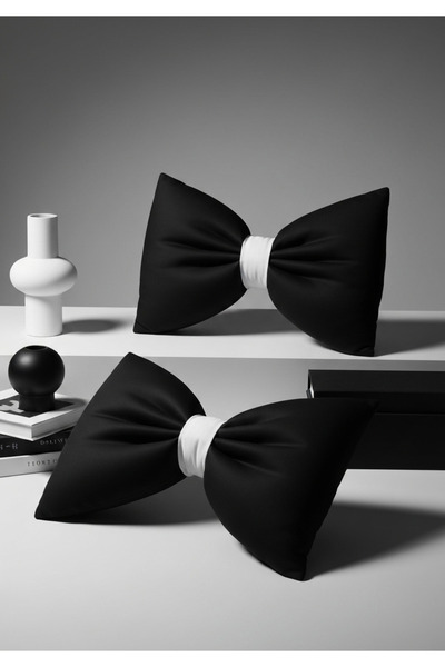 FARCY 2-Piece Luxury Linen Set Bow-Shaped Decorative Pillow with Filling Bow-Shaped Gift Pillow Cushion (2 Pieces)