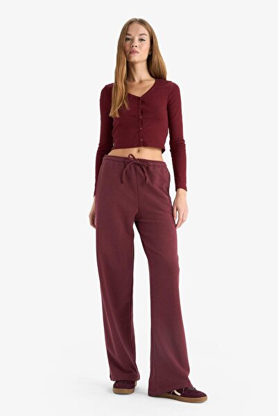 DeFacto Straight Fit Beli Bağcıklı Basic Düz Geniş Paça Eşofman Altı D6667AX25AU