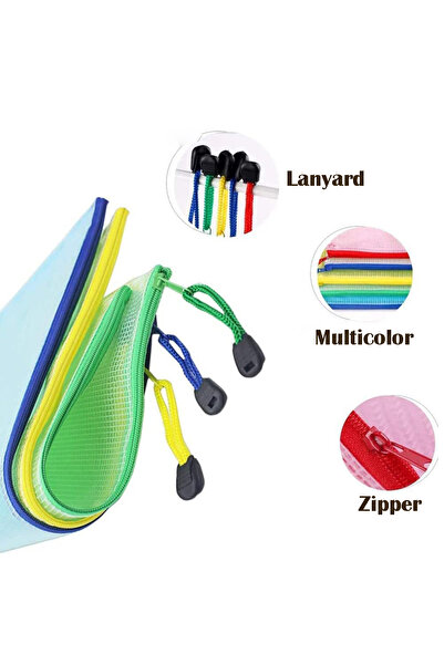 Blythornix A6 Size File Folders with Zipper, Plastic Mesh Bag Organizer with Zip, Pouch Document Paper Storage