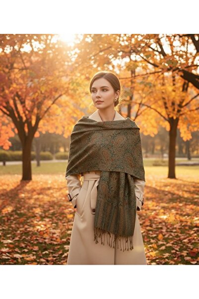 STS Women's Jacquard Shawl with Paisley Pattern, Soft, Comfortable, Breathable, Windproof Scarf for Home and Going Out