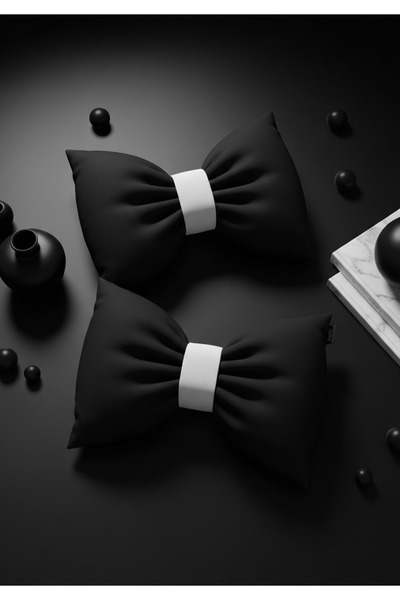 FARCY 2-Piece Luxury Linen Set Bow-Shaped Decorative Pillow with Filling Bow-Shaped Gift Pillow Cushion (2 Pieces)