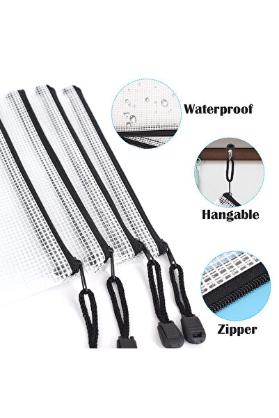 Blythornix A5 Size File Folders with Zipper, Plastic Mesh Bag Organizer with Zip, Pouch Document Paper Storage