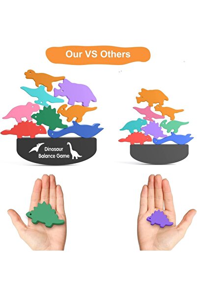 COOYA Toddlers Montessori Wooden Educational Toys ,Dinosaurs Building Blocks Stacking Puzzles