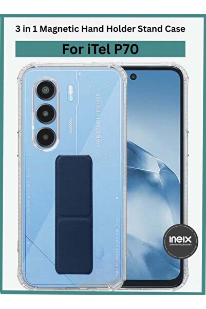 ineix حامل معصم مغناطيسي 3 في 1 - هاتف Itel P70، مقبض ناعم للإصبع، جراب TPU ب...