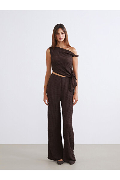 LC Waikiki Alita City Farkıyla Soulife Brown Plain One-Shoulder Sleeveless Wo...