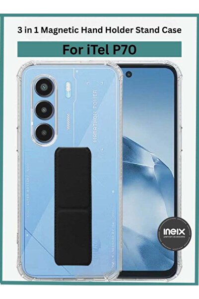 ineix حامل معصم مغناطيسي 3 في 1 - هاتف Itel P70، مقبض ناعم للإصبع، جراب TPU ب...