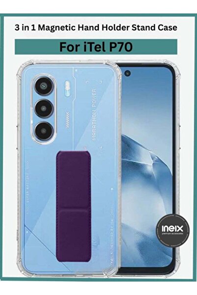 ineix حامل معصم مغناطيسي 3 في 1 - هاتف Itel P70، مقبض ناعم للإصبع، جراب TPU ب...