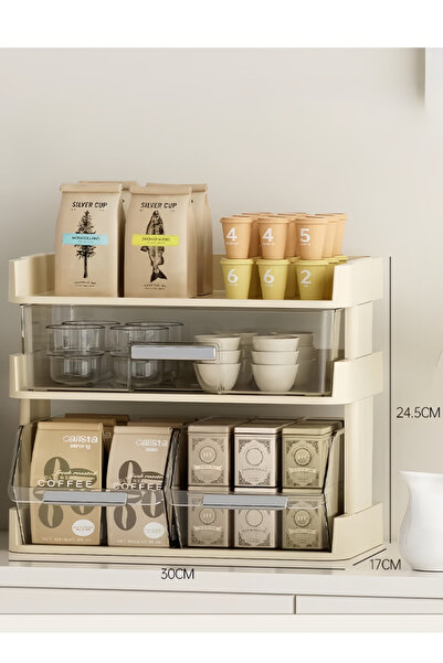 Generic 3-Tier Coffee Station Organizer for Counter Coffee Pod Holder Storage Rack Coffee＆Tea Storage, Short