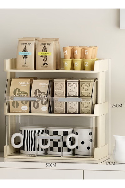 Generic 3-Tier Coffee Station Organizer for Counter Coffee Pods Holder Storage Rack Coffee Storage Organizer