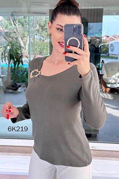 İnce Topuk Strawberry Blouse with Shoulder Buckle 6K219