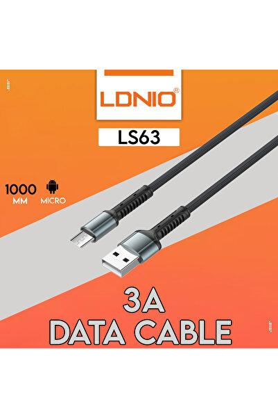 LDNIO LS63 Micro USB 3A Data Cable: Denim Toughness, Ultra-Fast Charging & Sync, 1000mm
