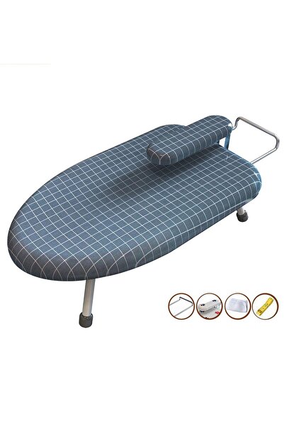 ET-LIFE لوح كيّ محمول مع مسند كيّ، وغطاء قابل للطيّ، وطاولة كيّ علويّة