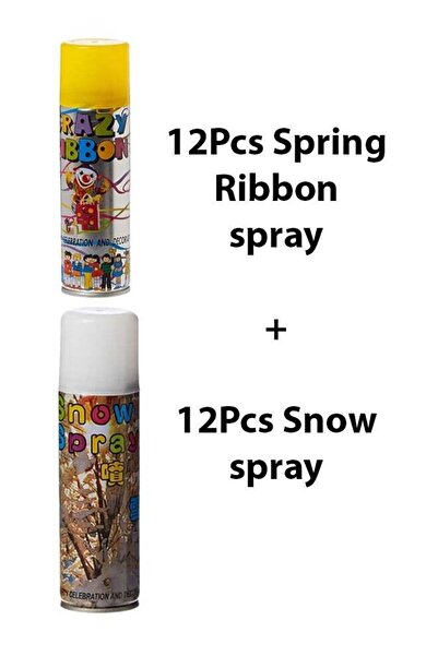 Generic مجموعة من 24 قطعة من رذاذ خيط ملون ورذاذ ثلج أبيض للحفلات
