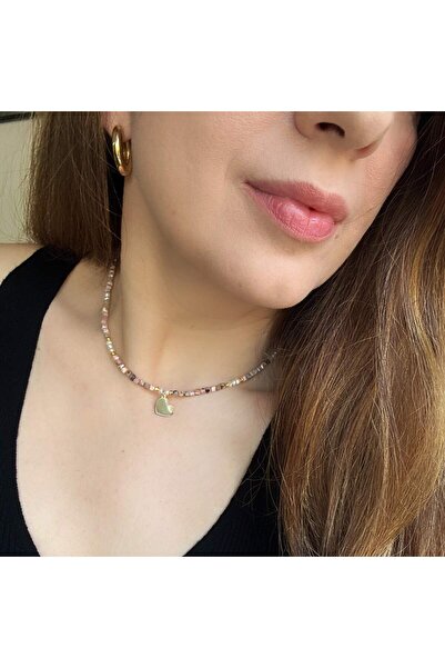 Ioana Preda Heart Necklace with Stones and Gold-Plated Silver