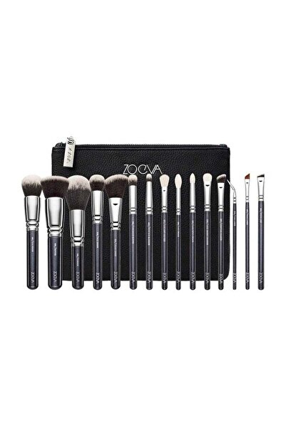 Generic 15 Piece Makeup Brush Set Black/Silver/Grey