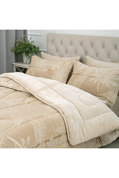 sadir Roma Velvet Winter Double Bedspread Set - 6 Pieces