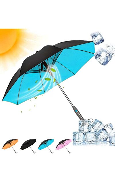 Generic Premium 3-in-1 UV Protection Umbrella with Fan and Spray - Portable, Windproof, Water-Resistant