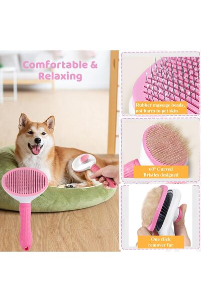 Generic 7 Pcs Cat Dog Brush Grooming Kit (Pink)