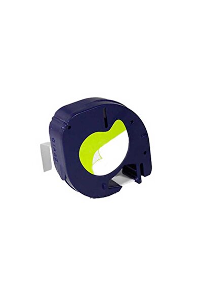 Dymo LetraTag 59422 Muadil Plastik Beyaz Üstüne Siyah Etiket 91201 12mm x 4M