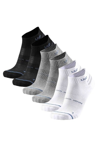 UYN Unisex Sneakersocken, 6er-Pack – Alltagssocken, niedrig geschnitten, Logo, einfarbig
