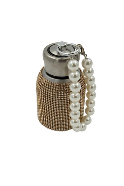 BİNDAWOOD B&D Luxury Pearl Beaded Vacuum Bottle Flask 300ml - Gold