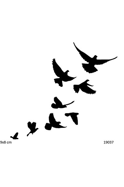 Airbrush Tattoo Kuş Sürüsü Yapışkanlı Stencil Süsleme ve Boyama Kalıbı