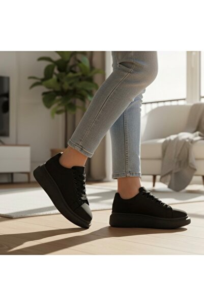 dehaine Sneakers For Women, Casual, Vip, Matte Black, 333B