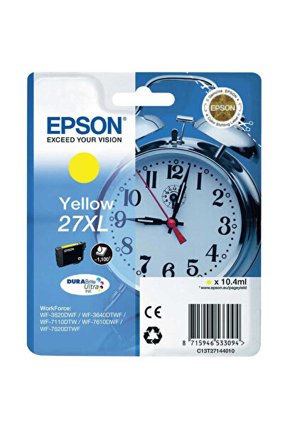 EPSON 27XL DURABrite Ultra мастилена касета, 1100 страници (Жълт)