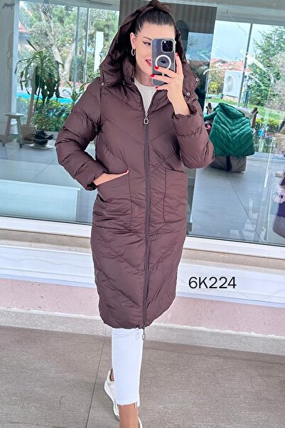 İnce Topuk Long Inflatable Coat 6K224