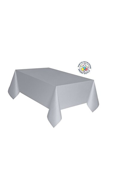 Partini Renklendir Lüks Gri Masa Örtüsü, Çok Amaçlı, Kullan-At 180x120 Cm