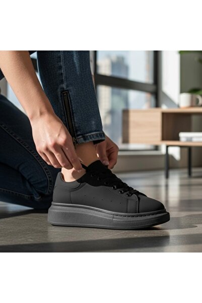 dehaine Sneakers For Women, Casual, Vip, Matte Black, 333B