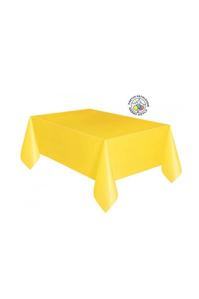 Partini Renklendir Lüks Sarı Masa Örtüsü, Çok Amaçlı, Kullan-At 180x120 Cm