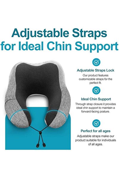 COOYA Adjustable Travel Pillow for Neck Support & Comfort, Lightweight Memory Foam Travel Neck Pillow