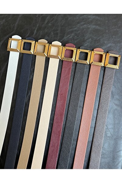 LİA KEMER Γυναικεία ζώνη μέσης με τετράγωνο σχέδιο και χρυσή πόρπη, 8 τεμάχια...