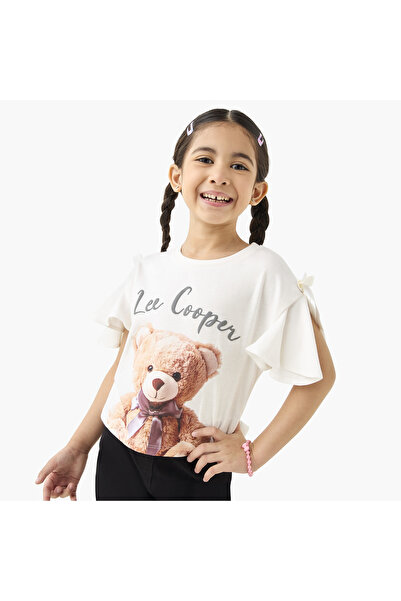 Lee Cooper تي شيرت بطبعة جرافيكية وأكمام منقسمة