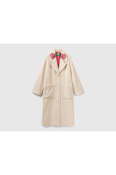 United Colors of Benetton جاكيت مطبوع عليه زهور مع جيوب