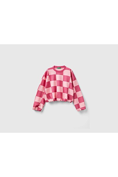 United Colors of Benetton Girls' Long Sleeve Checkered Jacket