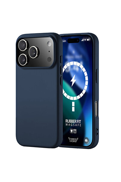 Buff iPhone 17 Pro Max MagSafe Rubber Fit Silikon Kılıf - Lacivert