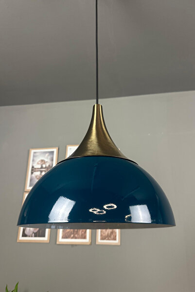 Bamyum Yimpi Deniz Yeşili Avize Tekli Sarkıt Eskitme Kubbe Başlık Salon Mutfak Kuaför Dekoratif Aydınlatma