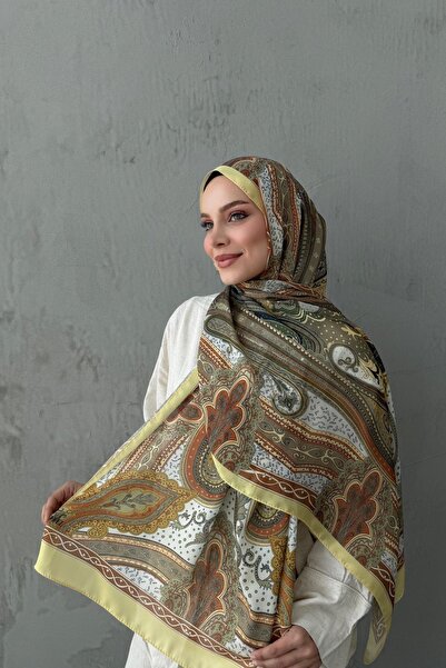 Byedauzunlar Yellow Mahra Authentic Indian Silk Shawl