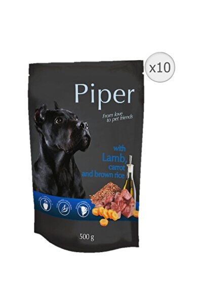 Piper Pachet Adult Wet Dog Food, Lamb, Carrots and Brown Rice, 10x500g