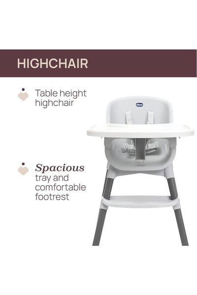 Chicco Zest Highchair 6m-7y, Moon Grey