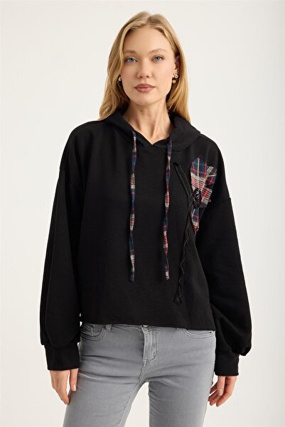 HomeStore Суитшърт с тартан пачворк