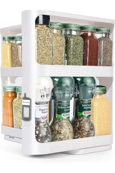 COOYA Rotating kitchen storage rack -27.4 cm high x 13.3 cm wide x 27.4 cm