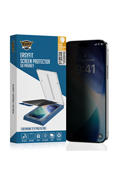 Buff iPhone 17 / 17 Pro / 16 Pro 5D Privacy EasyFit Ekran Koruyucu